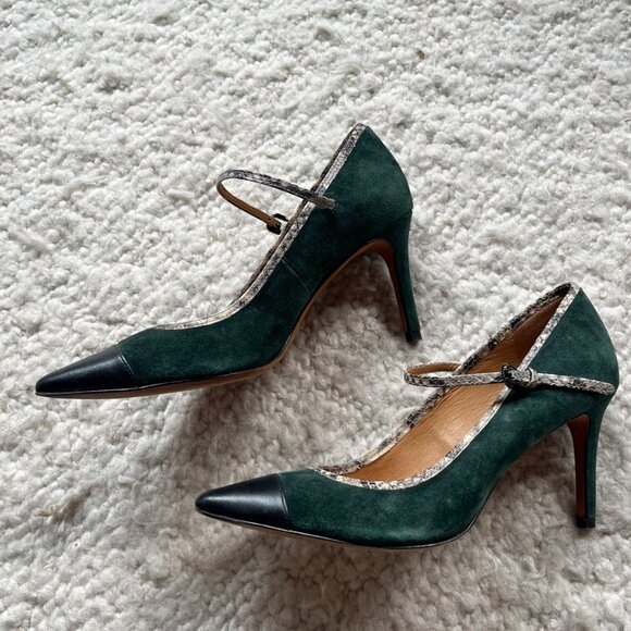 Coach Green Suede Mary Jane Pumps - Picture 2 of 5